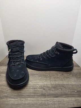 Jelly Roll Hey Dude Suede Boots Bradley Black Oyster Skull Print Mens Sz 14 New